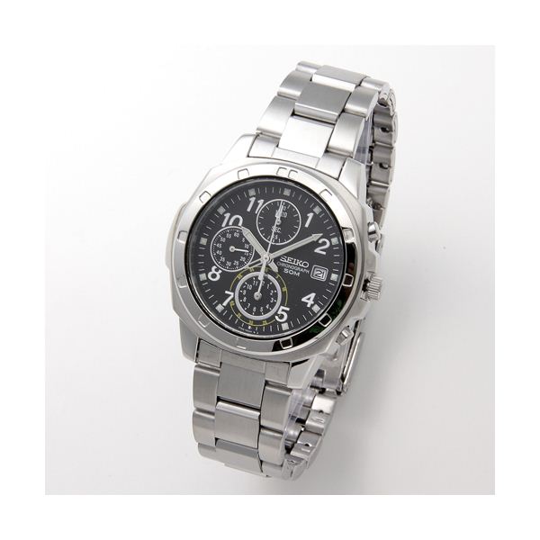 SEIKO（セイコー） 腕時計 クロノグラフ SND195P ブラック/アラビア 送料無料！