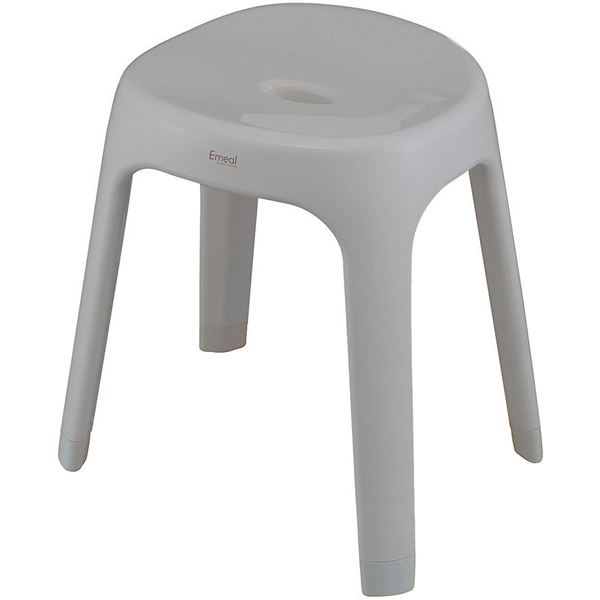 【3個セット】 バスチェア 風呂椅子 座面高約35cm 約幅36.2cm 4本足タイプ グレー 通気性抜群 抗菌効果 Emeal