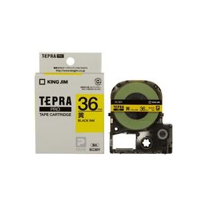 (業務用2セット) キングジム テプラPROテープ/ラベルライター用テープ 【幅：36mm】 SC36Y 黄に黒文字