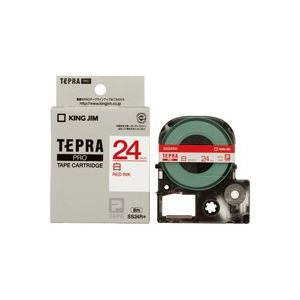 (業務用3セット) キングジム テプラPROテープ/ラベルライター用テープ 【幅：24mm】 SS24R 白に赤文字 送料無料！
