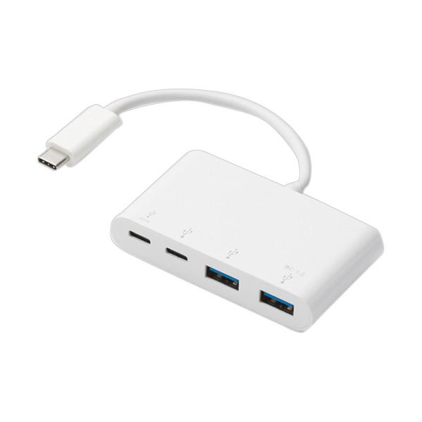 エレコム USBType-Cコネクタ搭載USBハブ（PD対応） ホワイト U3HC-A424P10WH 1個