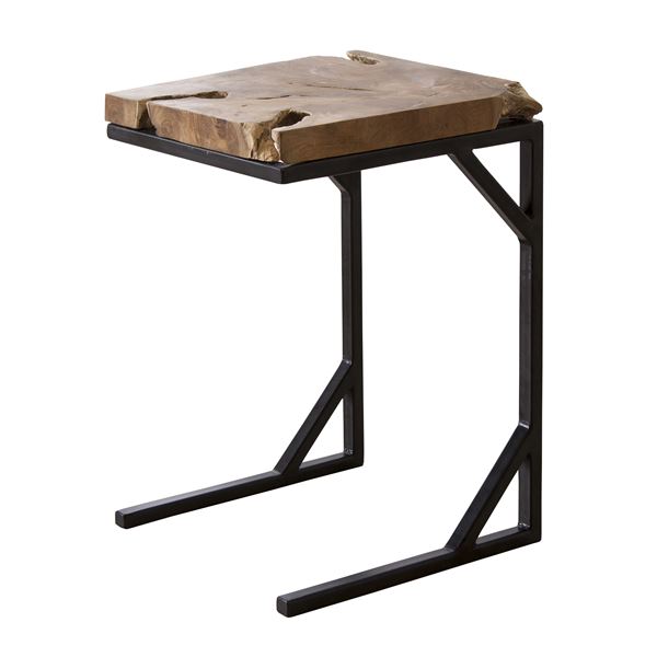 サイドテーブル ミニテーブル 幅40cm 木製 チーク 無垢材 スチール リビング ダイニング インテリア家具 お店 什器 備品