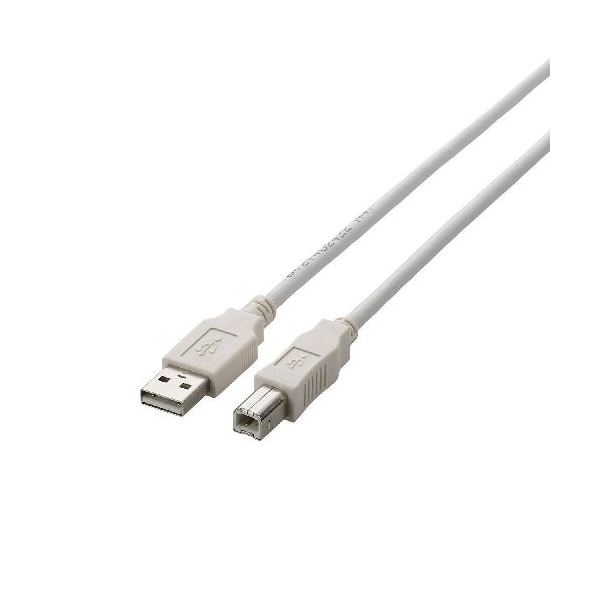 (まとめ)エレコム USB2.0ケーブル U2C-BN50WH【×5セット】 送料無料！