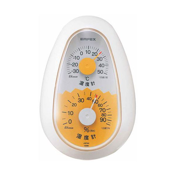 (まとめ)EMPEX 温度・湿度計 起き上がりこぼし 温度・湿度計 TM-2321 ホワイト【×5セット】 送料無料！