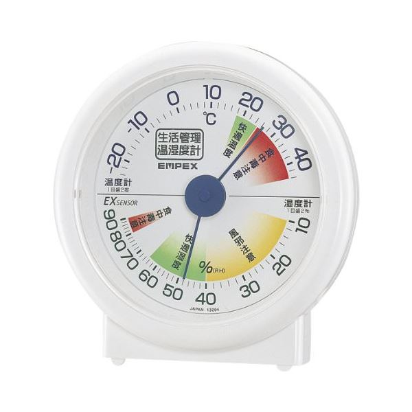 (まとめ)EMPEX 生活管理 温度・湿度計 卓上用 TM-2401 ホワイト【×5セット】 送料無料！