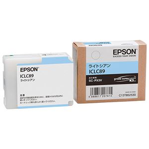（まとめ） エプソン EPSON インクカートリッジ ライトシアン ICLC89 1個 【×3セット】 送料無料！