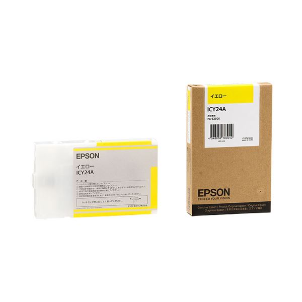 （まとめ） エプソン EPSON PX-P／K3インクカートリッジ イエロー 110ml ICY24A 1個 【×6セット】 送