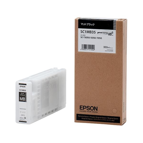 (まとめ) エプソン EPSON インクカートリッジ マットブラック 350ml SC1MB35 1個 【×10セット】 送料