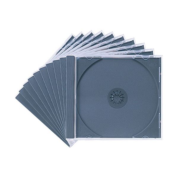 (まとめ) サンワサプライ Blu-ray・DVD・CDケース ブラック FCD-PN10BKN 1パック(10枚) 【×10セ