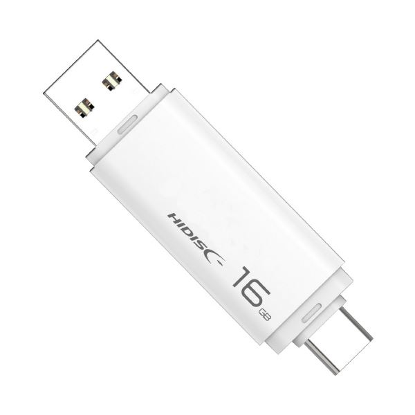 (まとめ) HIDISC USBメモリー Type-C/A 16GB ホワイト HDUF134C16G3C 【×5セット】 送料