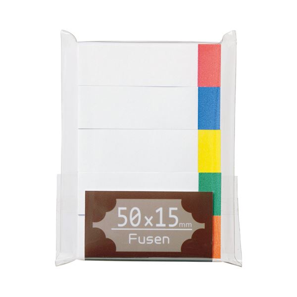 (まとめ) TANOSEE ふせん 50×15mm ホワイト（5色帯入） 1パック（5冊） 【×30セット】 送料無料！
