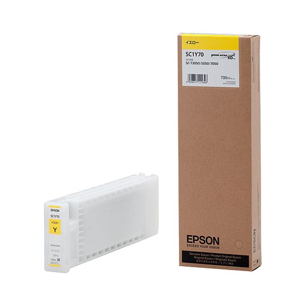 （まとめ） エプソン EPSON インクカートリッジ イエロー 700ml SC1Y70 1個 【×3セット】 送料無料！
