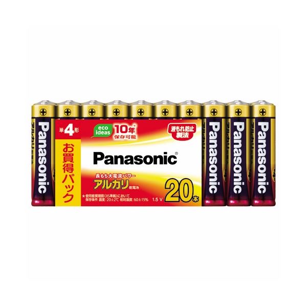 (まとめ) パナソニック アルカリ乾電池 単4形 LR03XJ/20SW 1パック(20本) 【×5セット】 送料無料！
