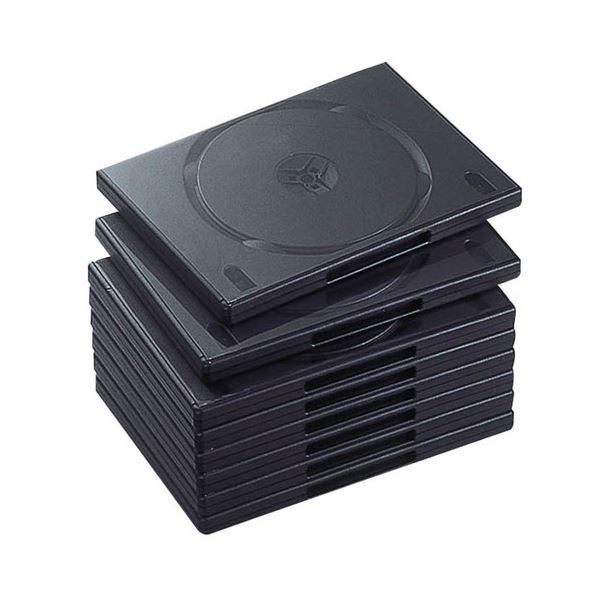 （まとめ）エレコム DVDトールケース 2枚収納ブラック CCD-DVD06BK 1パック(10枚)【×5セット】 送料無料！