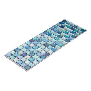 【160個セット】 ガラス調 インテリアシール 【クリアブルー】 約37.6×13.4cm BEAUS Tile モザイクタイル