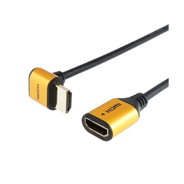 【5個セット】ホーリック HDMI延長ケーブル L型90度 2m ゴールド HLFM20-589GDX5 送料込！