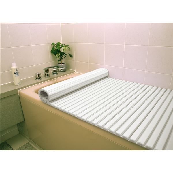 〔6個セット〕 風呂ふた 風呂フタ 80cm×160cm用 ホワイト 軽量 シャッター式 巻きフタ SGマーク認定 日本製 浴室