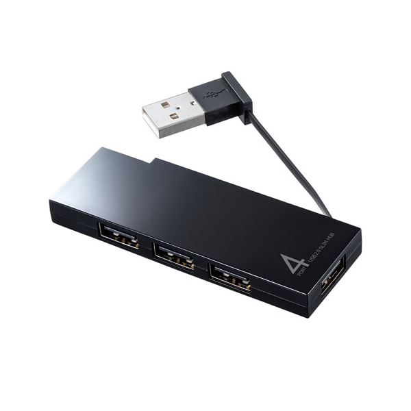 （まとめ）サンワサプライ USB2.0ハブ（4ポート・ブラック） USB-2H416BK【×3セット】 送料無料！