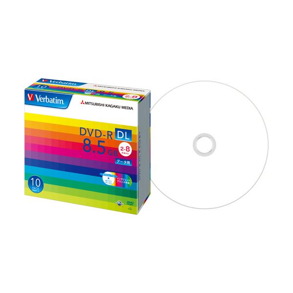 （まとめ）バーベイタム データ用DVD-R DL8.5GB 2-8倍速 ホワイトワイドプリンタブル 5mmスリムケース DHR8