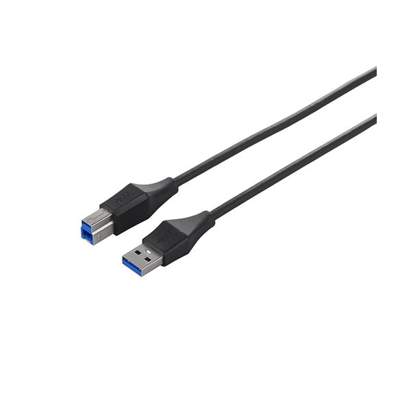 (まとめ) バッファロー ユニバーサルコネクター USB3.0 スリムケーブル (A)オス-(B)オス ブラック 1m BSUA