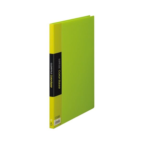 キングジム クリアーファイル カラーベース A4タテ 20ポケット 背幅14mm 黄緑 132C 1セット(10冊) 送料無料！
