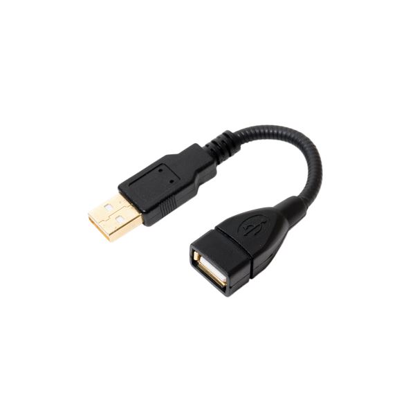 （まとめ）ミヨシ グースネックUSB延長ケーブル ブラック 0.15m USB-EX21BK【×5セット】