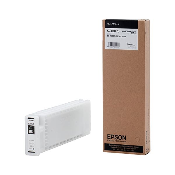 (まとめ) エプソン EPSON インクカートリッジ フォトブラック 700ml SC1BK70 1個 【×10セット】 送料