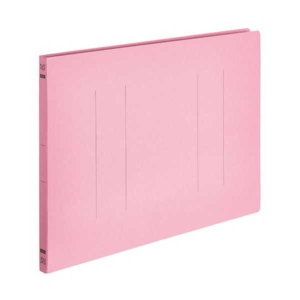 （まとめ）TANOSEEフラットファイルE(エコノミー) B4ヨコ 150枚収容 背幅18mm ピンク 1パック(10冊) 【×